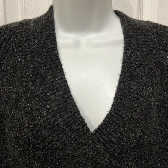 Zara Black Oversized V Neck Sweater Dress Size M - Picture 2 of 12